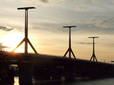 Lagymanyosi Bridge at sunset