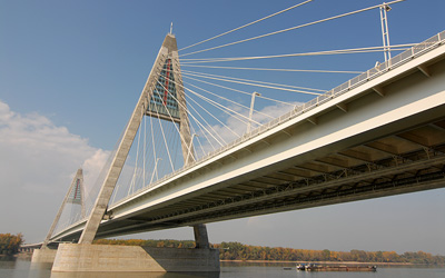 Megyeri Bridge is Hungary's first cable-stayed river bridge